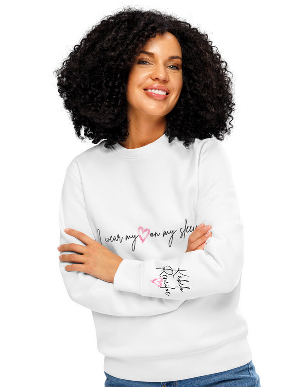 I wear my heart on my sleeve personalized Ladies Sweatshirt