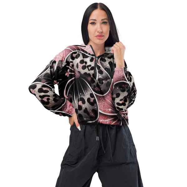 Wild Bloom: Cropped Windbreaker by BeeNay Apparel